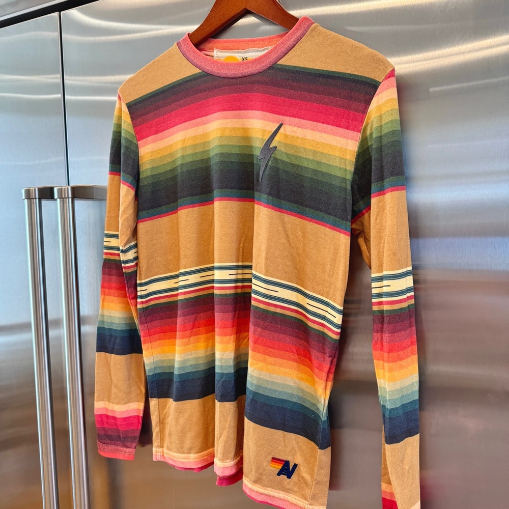 Nwt Aviator Nation Long Sleeve Shirt Tribal Serape With Bolt , Rare / Deadstock